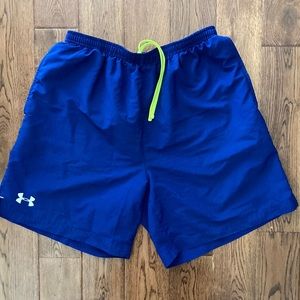 Men’s Under Armour dark blue medium loose running shorts